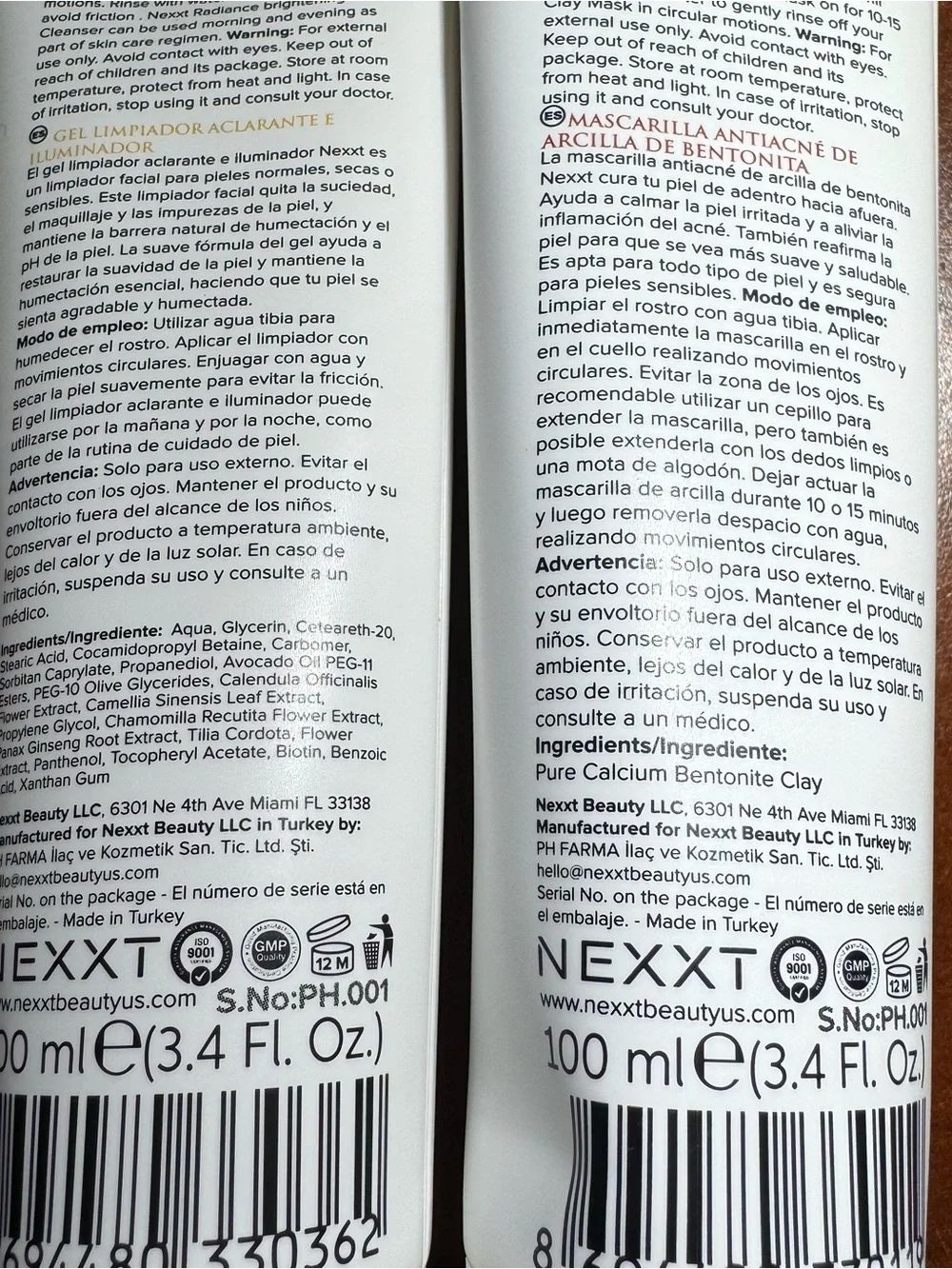 NEXXT Radiance & Anti Acne Skincare Tube Set of 3